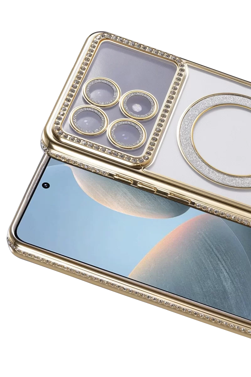 Newface Xiaomi Poco X6 Pro Joke Simli Magneticsafe Kılıf - Gold