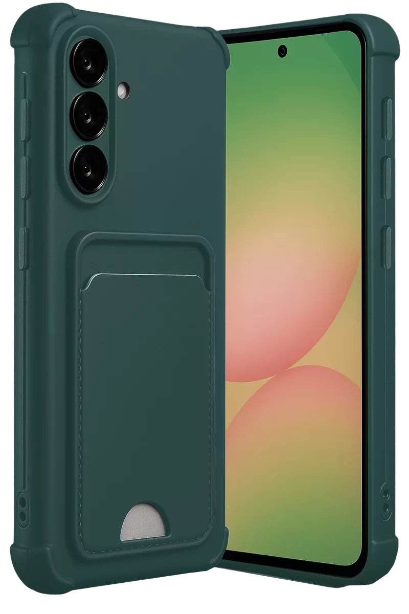 Newface Samsung Galaxy A17 5G Kelvin Kartvizitli Silikon - Koyu Yeşil