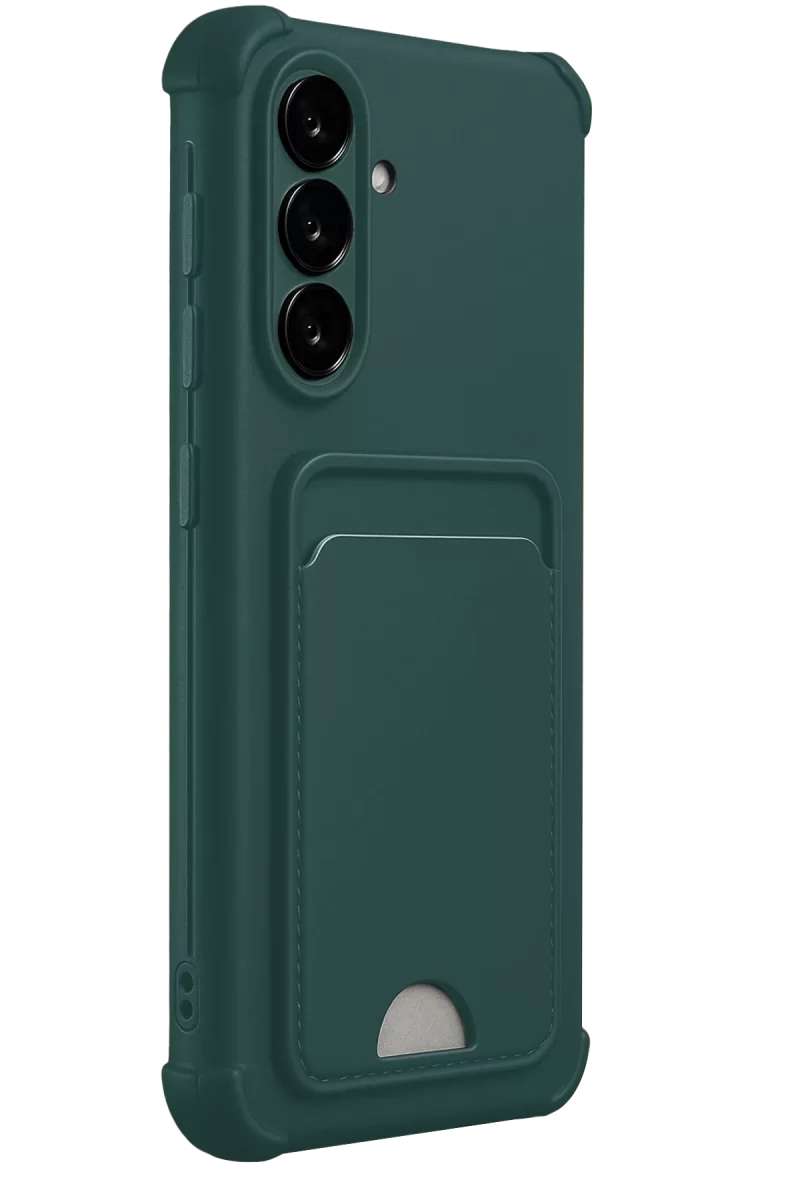 Newface Samsung Galaxy A17 5G Kelvin Kartvizitli Silikon - Koyu Yeşil