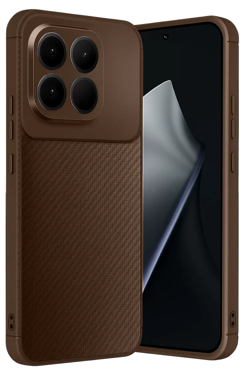 Newface Xiaomi Mi 15T Auto Focus Karbon Kapak - Kahverengi