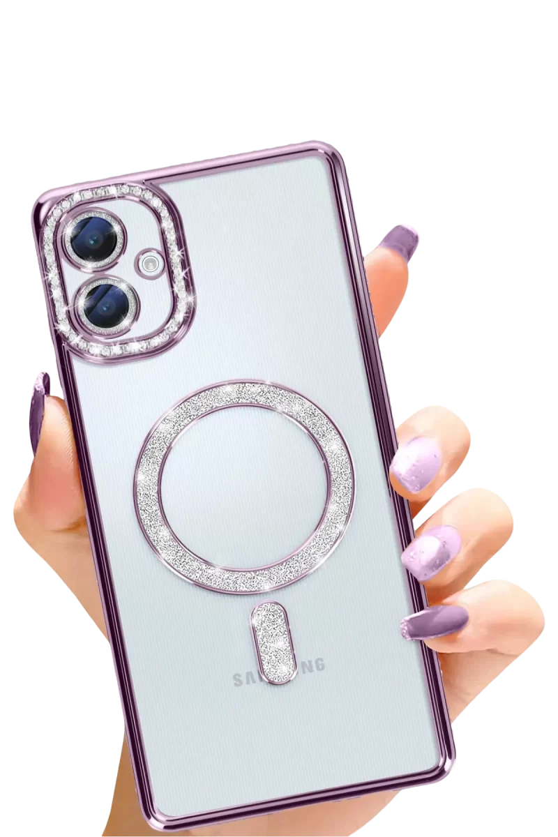 Newface Samsung Galaxy A06 Joke Simli Magneticsafe Kılıf - Derin Mor