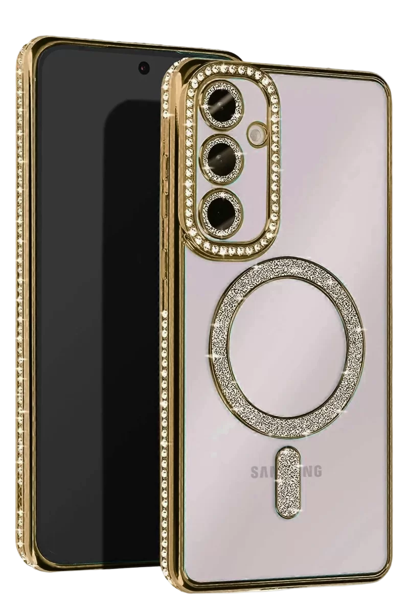 Newface Samsung Galaxy A35 5G Joke Simli Magneticsafe Kılıf - Gold