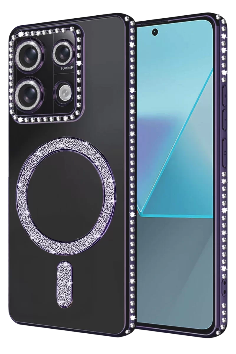 Newface Xiaomi Redmi 13C Joke Simli Magneticsafe Kılıf - Derin Mor