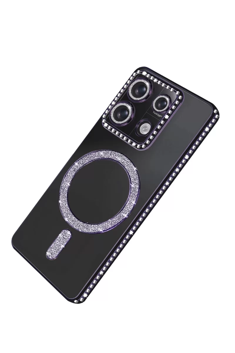 Newface Xiaomi Redmi 13C Joke Simli Magneticsafe Kılıf - Derin Mor