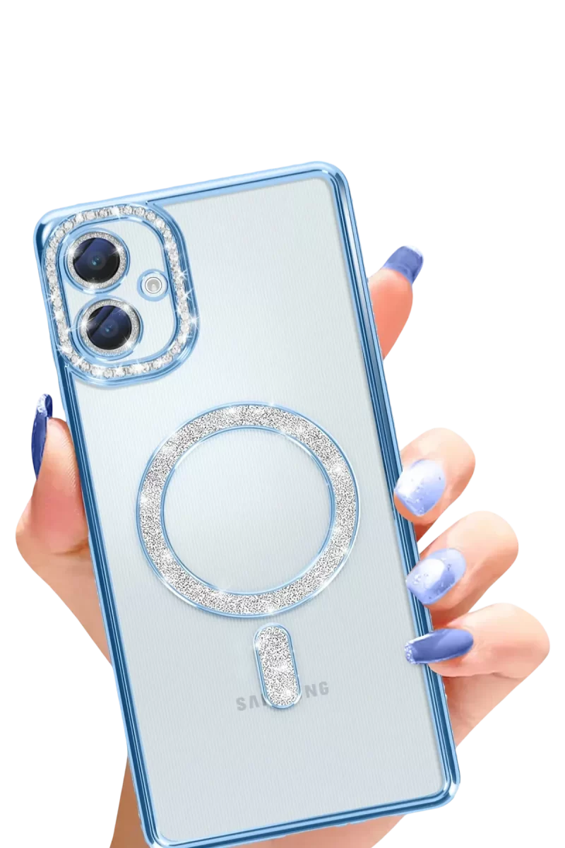 Newface Samsung Galaxy A06 Joke Simli Magneticsafe Kılıf - Mavi