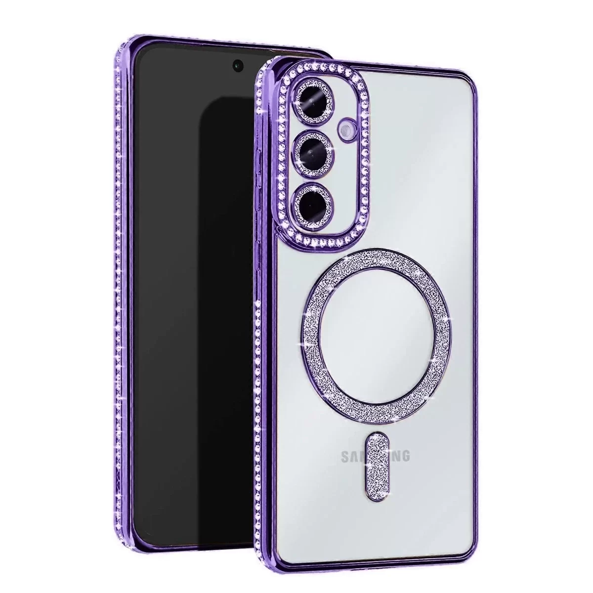 Newface Samsung Galaxy A16 5G Joke Simli Magneticsafe Kılıf - Derin Mor