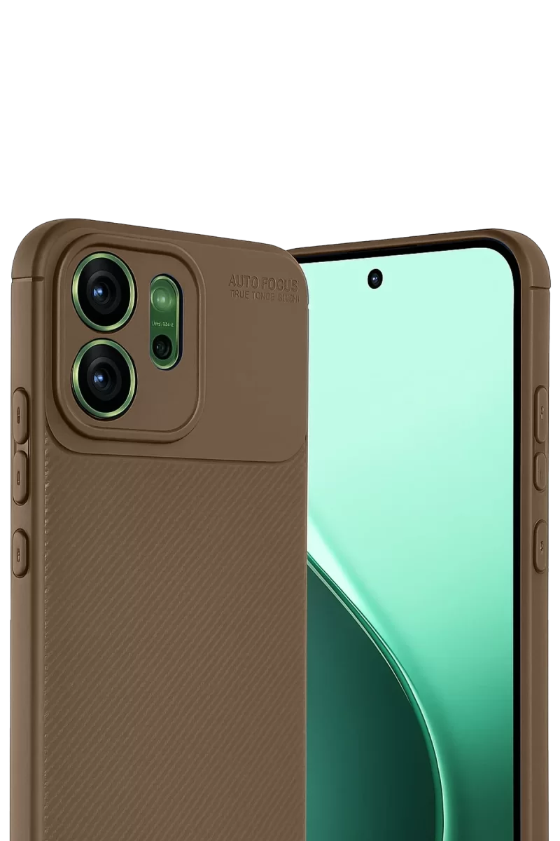 Newface Oppo Reno 14F Auto Focus Karbon Kapak - Kahverengi