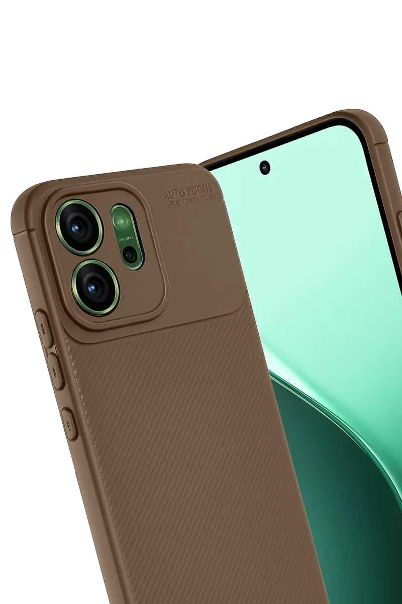 Newface Oppo Reno 14F Auto Focus Karbon Kapak - Kahverengi