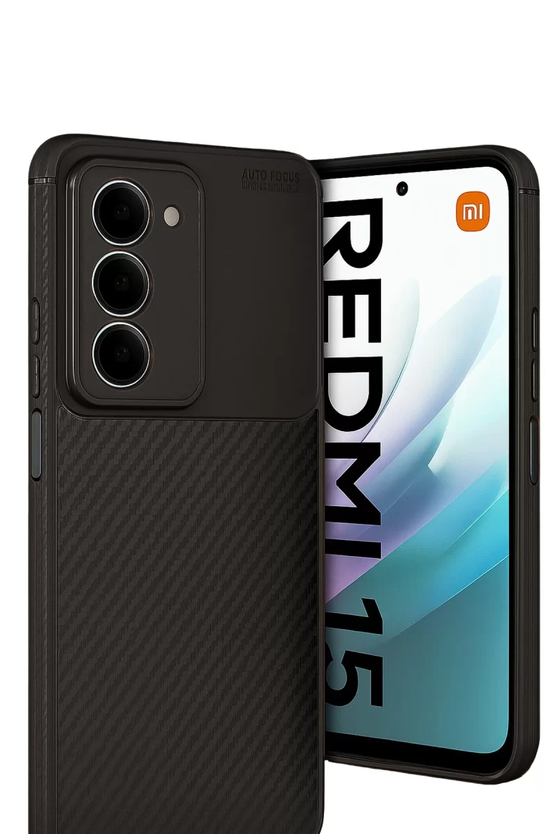 Newface Xiaomi Redmi 15 4G Auto Focus Karbon Kapak - Siyah