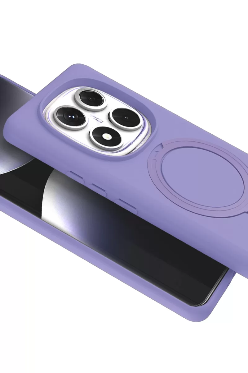 Newface Xiaomi Redmi Note 14 Pro 5G Regal Magsafe Standlı Kapak - Lila