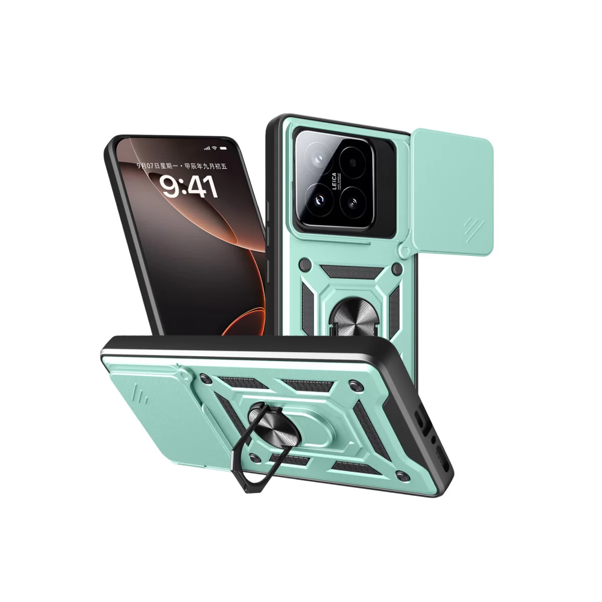 Newface Xiaomi Mi 15T Pars Lens Yüzüklü Silikon - Yeşil