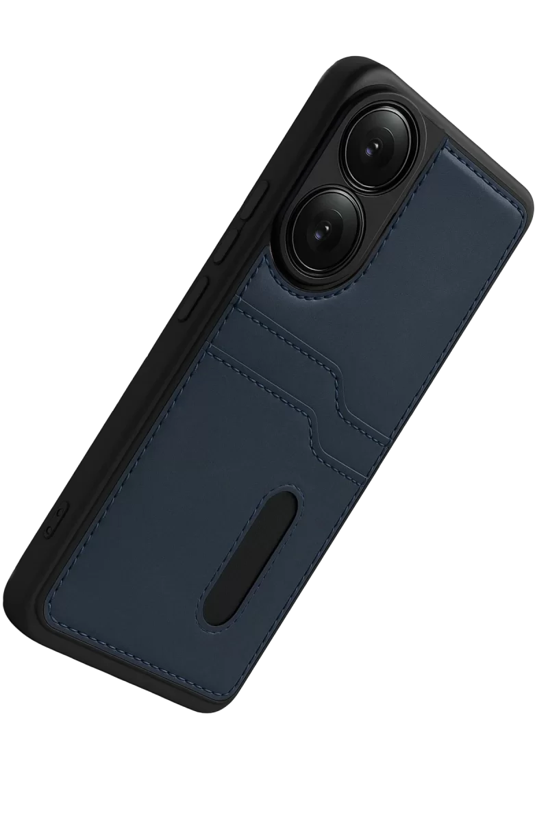 Newface Oppo A38 Sara Kartvizitli Deri Kılıf - Lacivert