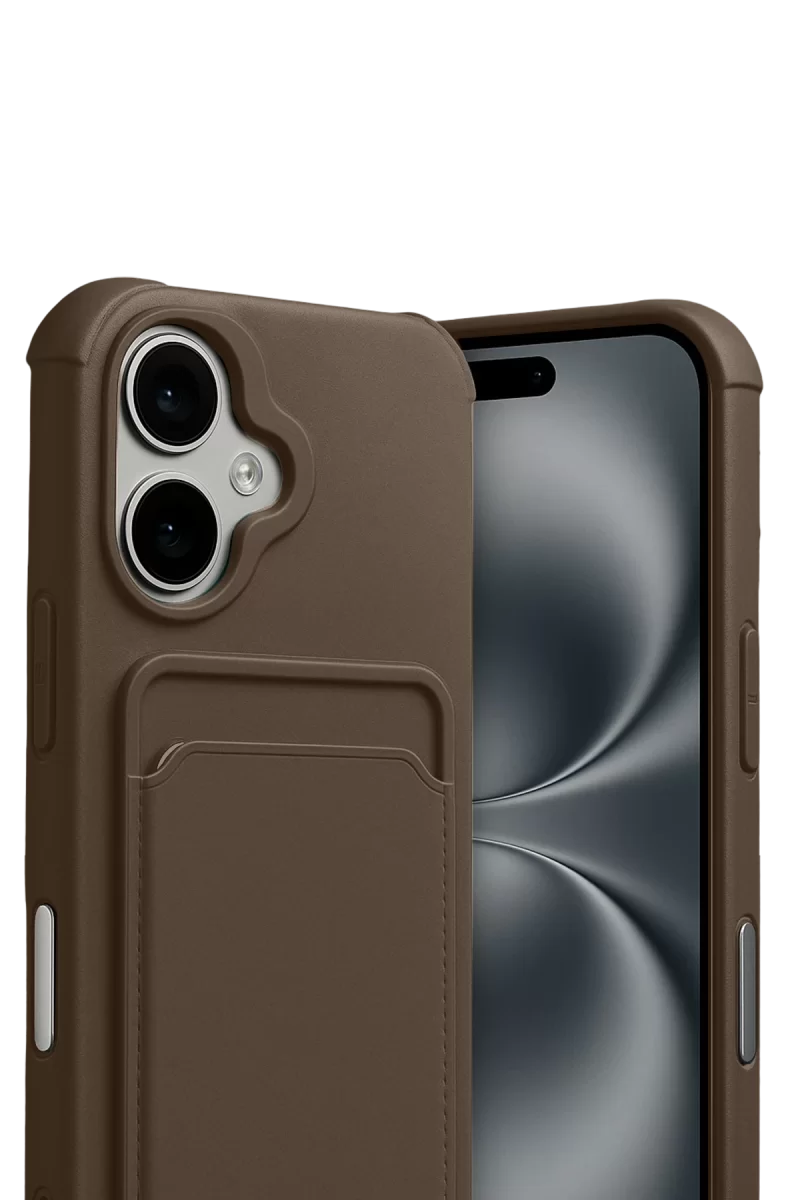 Newface Apple iPhone 17 Kelvin Kartvizitli Silikon - Kahverengi