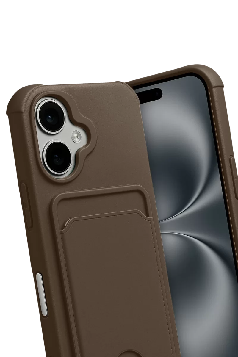 Newface Apple iPhone 17 Kelvin Kartvizitli Silikon - Kahverengi