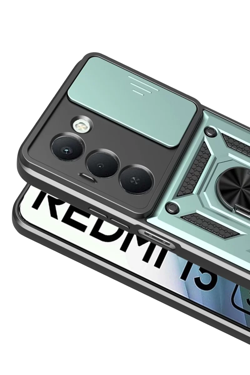 Newface Xiaomi Redmi 15 4G Pars Lens Yüzüklü Silikon - Yeşil