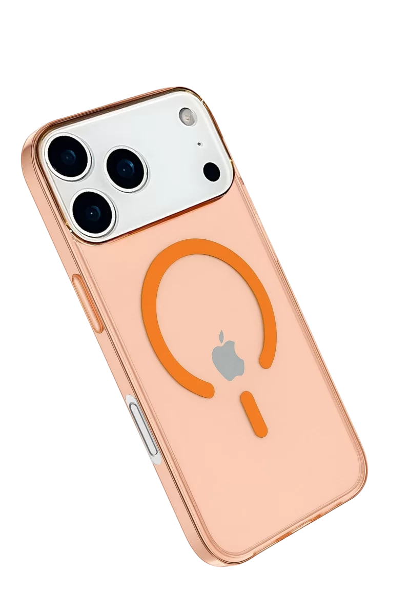 Newface Apple iPhone 17 Pro Max Kılıf Pc Real Magsafe Kapak - Turuncu