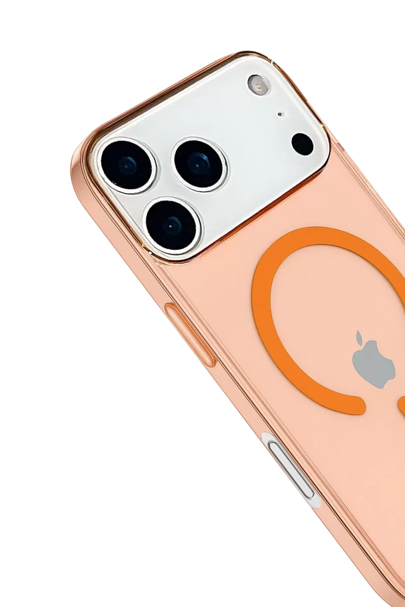 Newface Apple iPhone 17 Pro Max Kılıf Pc Real Magsafe Kapak - Turuncu