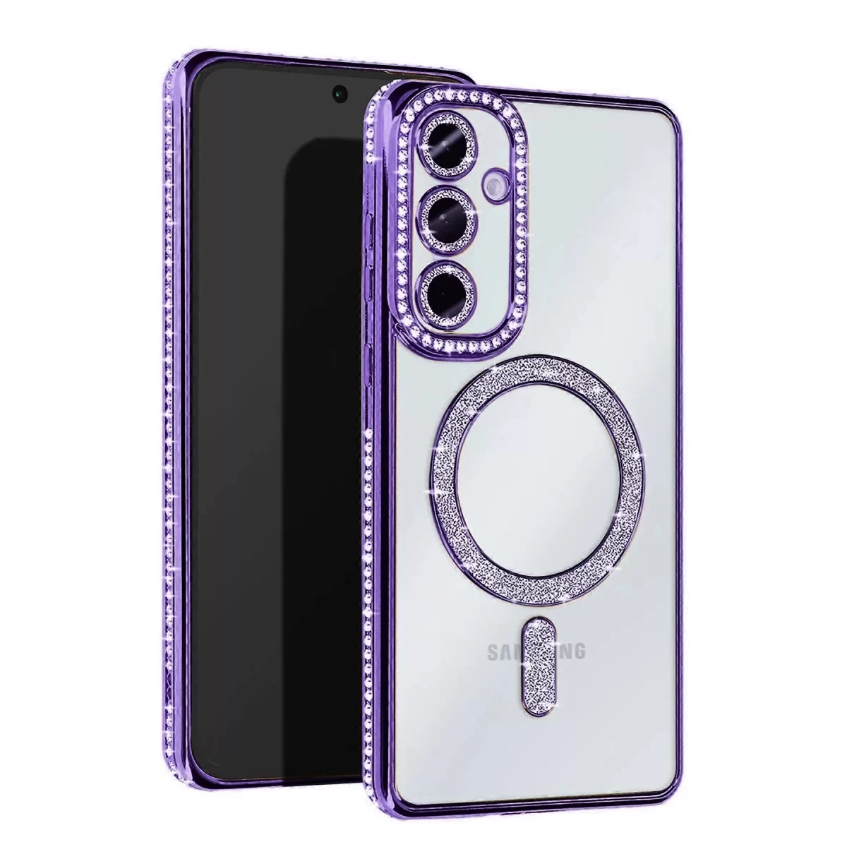 Newface Samsung Galaxy A36 Joke Simli Magneticsafe Kılıf - Derin Mor