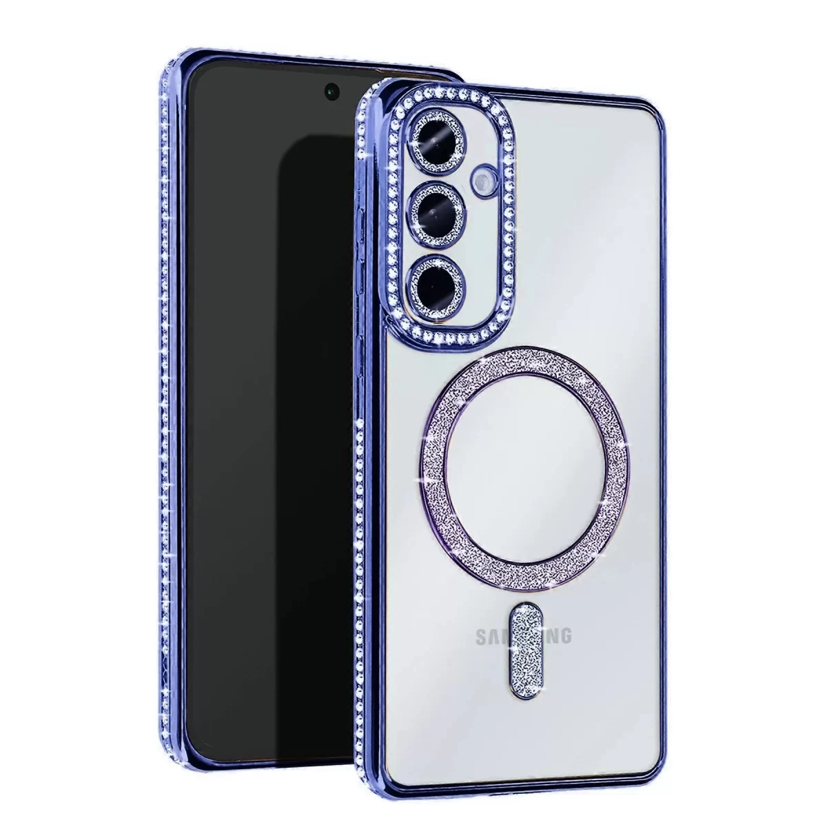 Newface Samsung Galaxy A55 5G Joke Simli Magneticsafe Kılıf - Mavi