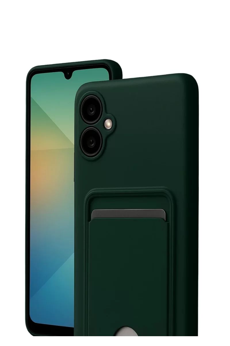 Newface Samsung Galaxy A07 4G Kelvin Kartvizitli Silikon - Koyu Yeşil