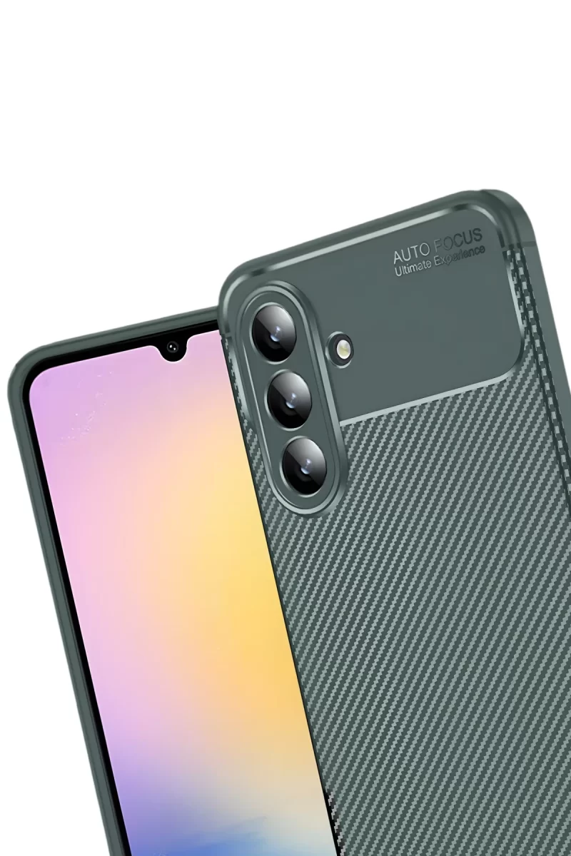 Newface Samsung Galaxy S25 FE Auto Focus Karbon Kapak - Koyu Yeşil