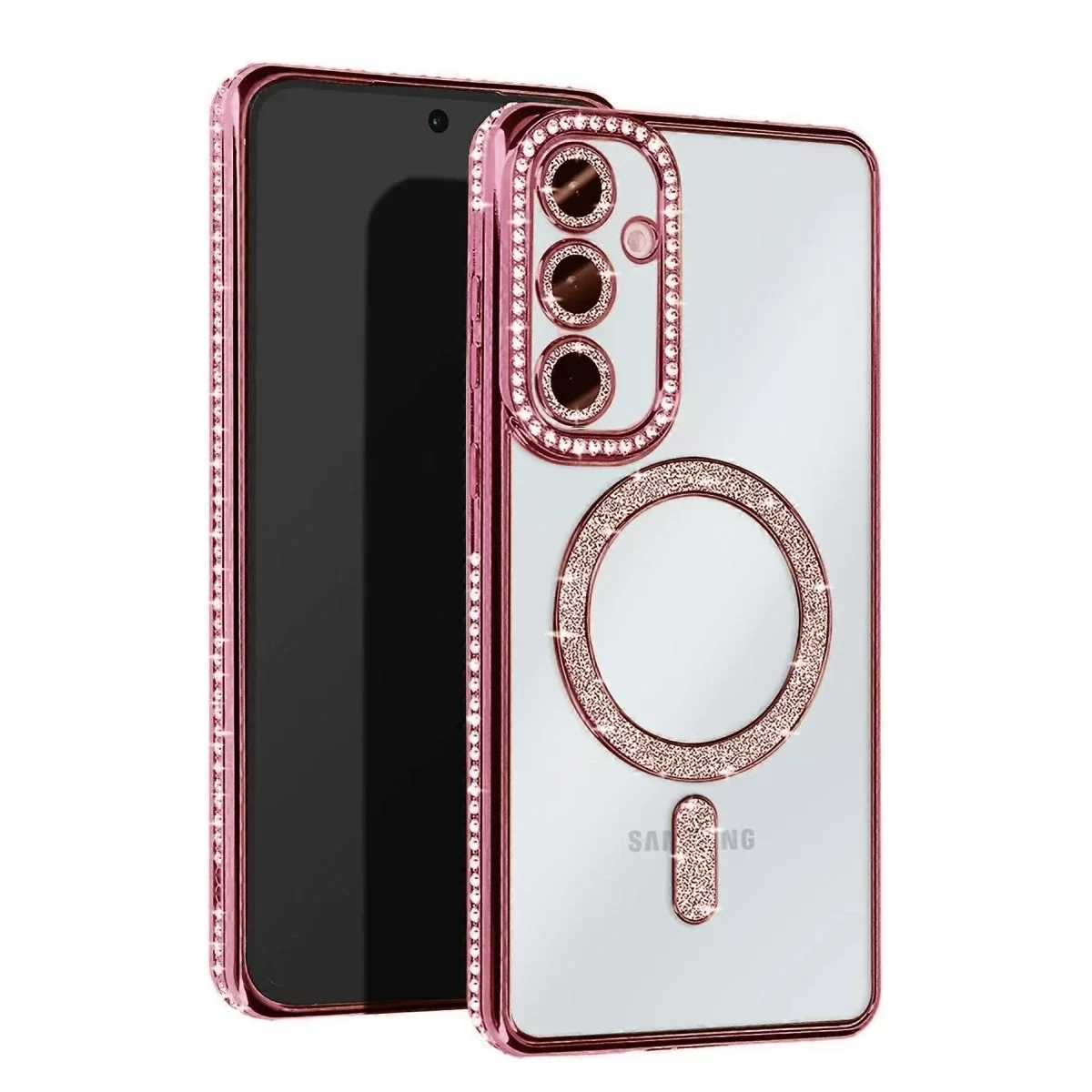 Newface Samsung Galaxy A36 Joke Simli Magneticsafe Kılıf - Pembe