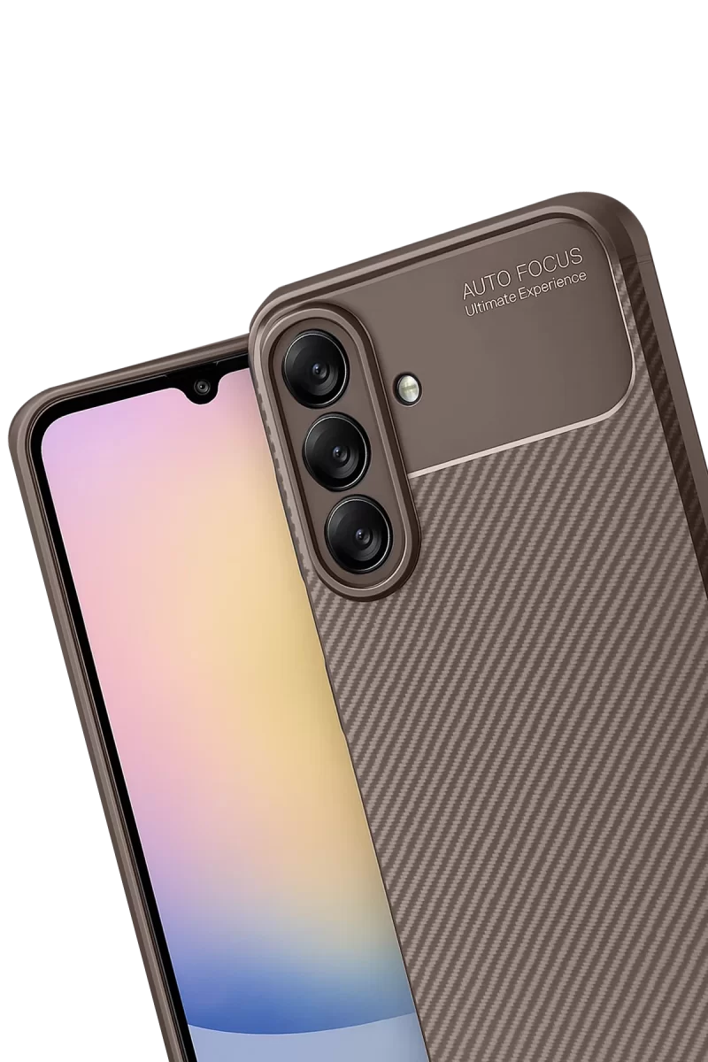 Newface Samsung Galaxy A17 5G Auto Focus Karbon Kapak - Kahverengi