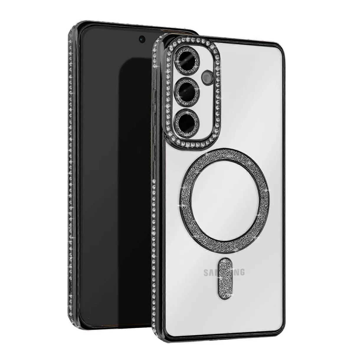 Newface Samsung Galaxy A56 Joke Simli Magneticsafe Kılıf - Siyah