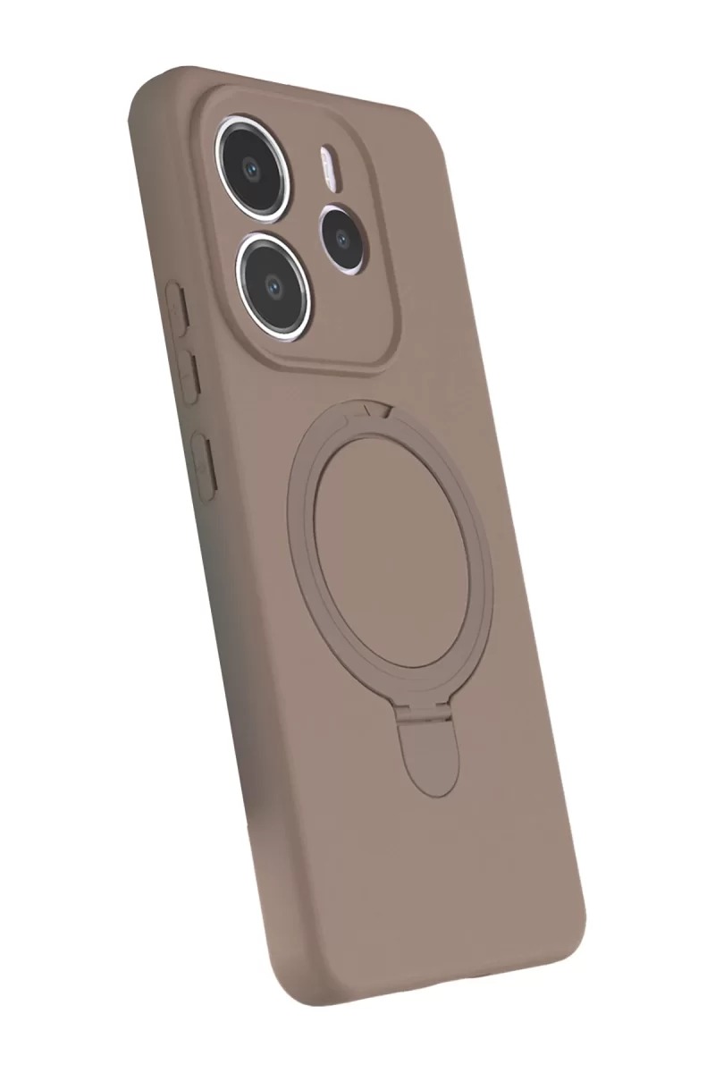 Newface Xiaomi Redmi Note 14 4G Regal Magsafe Standlı Kapak - Çöl Titanyum