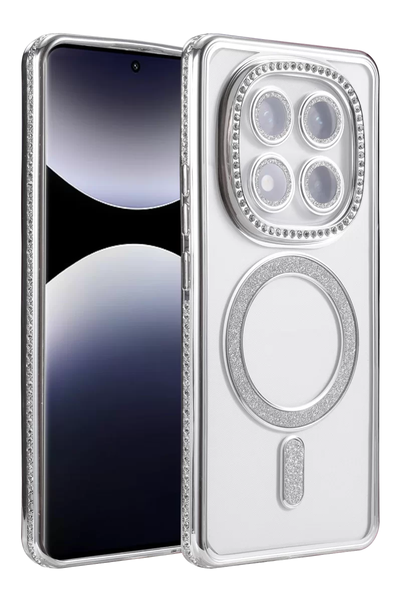 Newface Xiaomi Redmi Note 14 Pro 5G Joke Simli Magneticsafe Kılıf - Gümüş