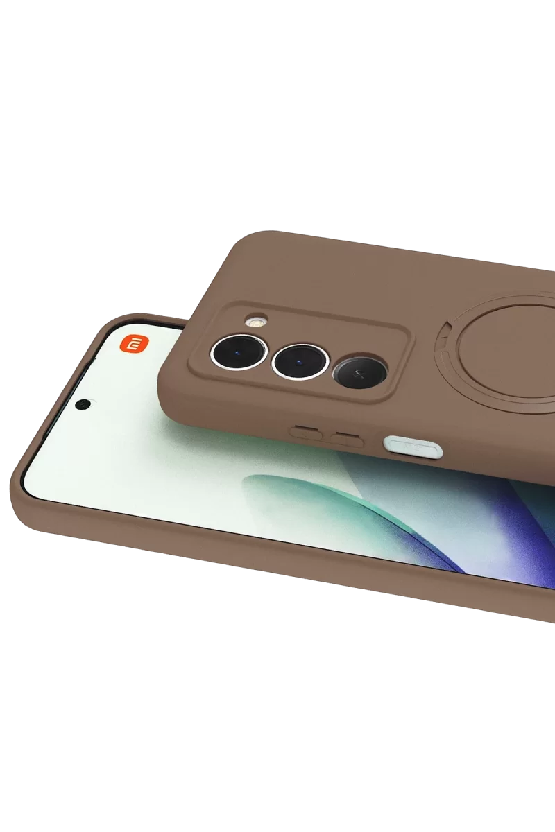 Newface Xiaomi Redmi 15 4G Regal Magsafe Standlı Kapak - Çöl Titanyum