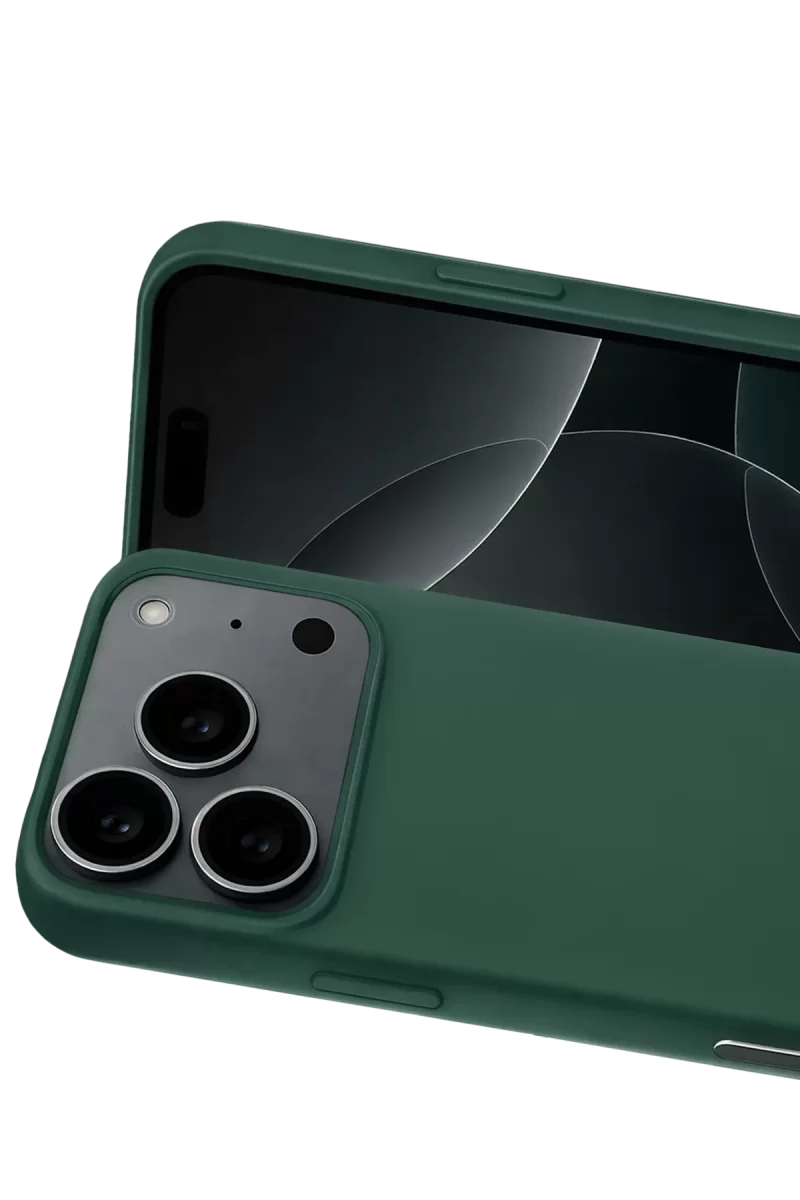 Newface Apple iPhone 17 Pro Max Nano içi Kadife Silikon - Koyu Yeşil