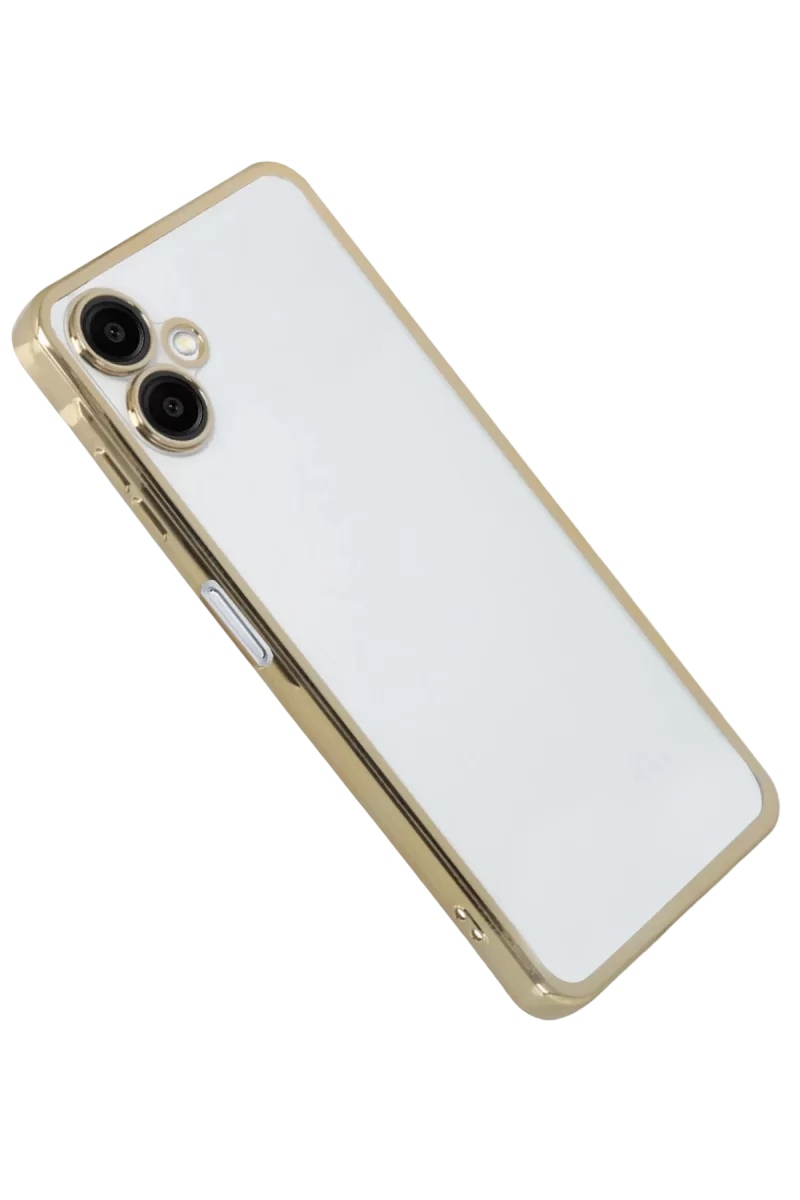 Newface Samsung Galaxy A07 4G Razer Lensli Silikon - Gold
