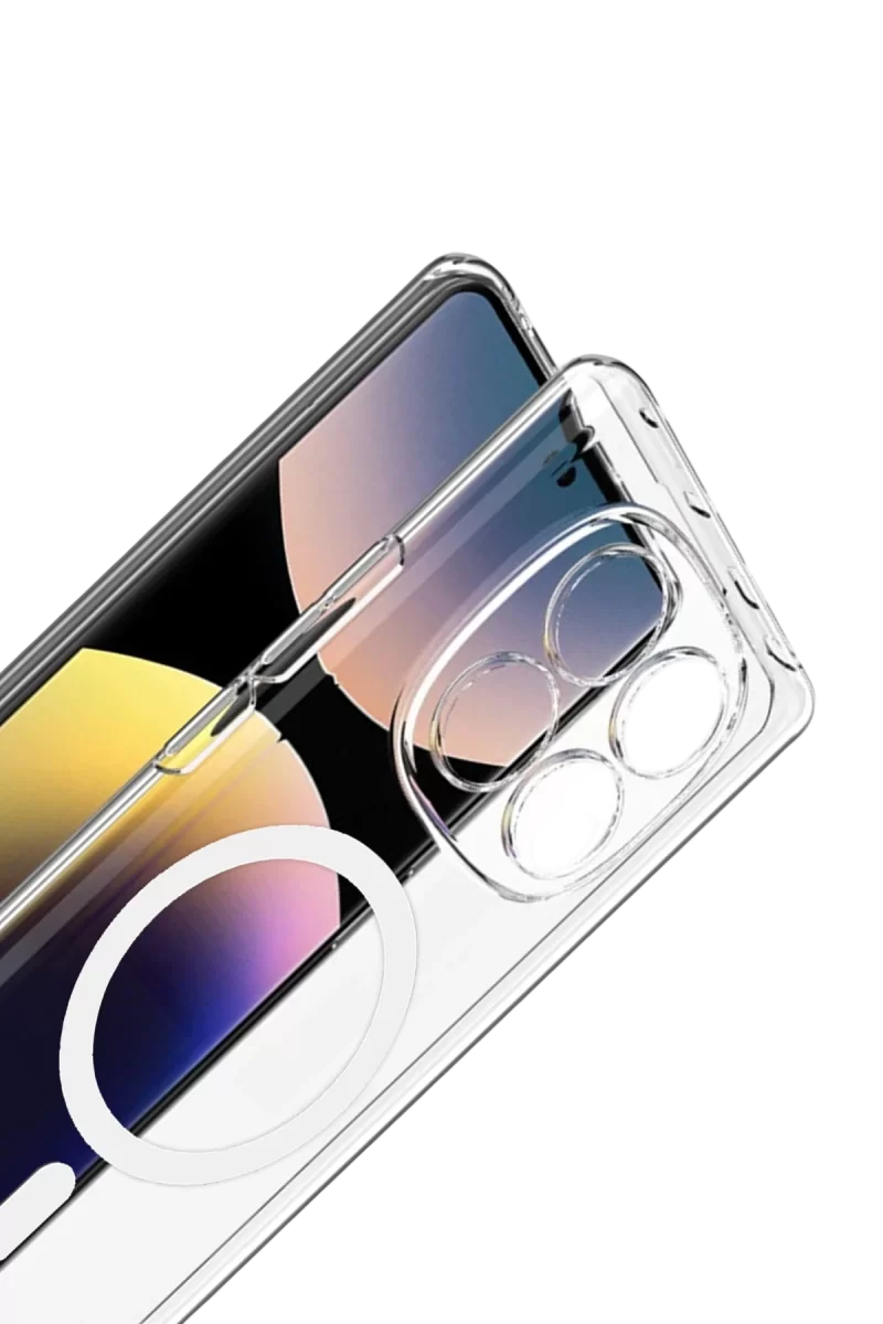 Newface Xiaomi Redmi Note 14 Pro 4G Combo Sert Şeffaf Magsafe Kapak - Şeffaf
