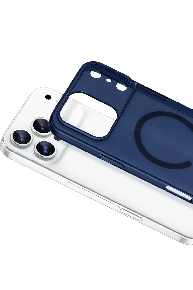 Newface Apple iPhone 17 Pro Max Combo Sert Şeffaf Magsafe Kapak - Mavi