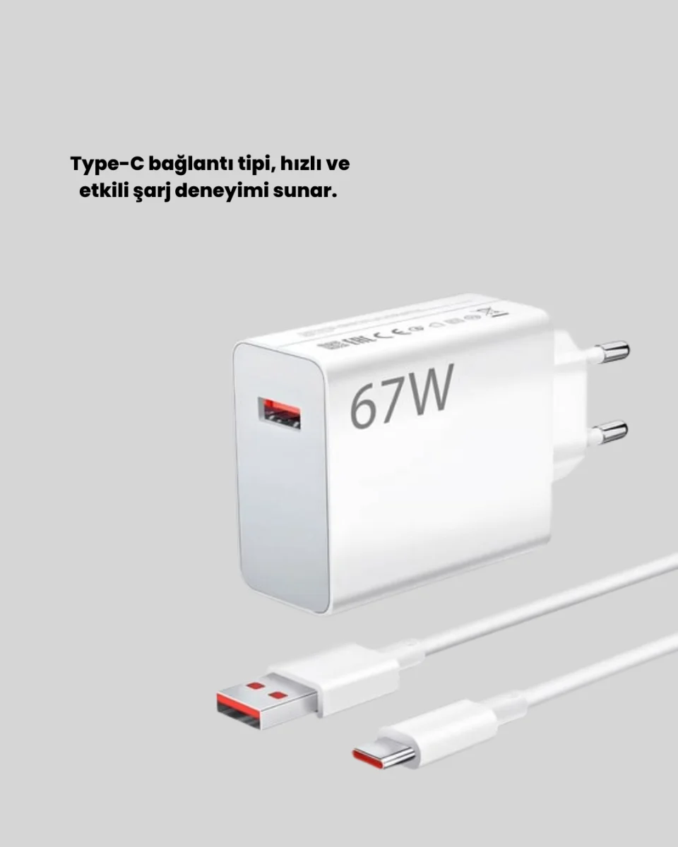 67 Watt Type C Hızlı Şarj Başlık Xiaomi Black Shark Uyumlu
