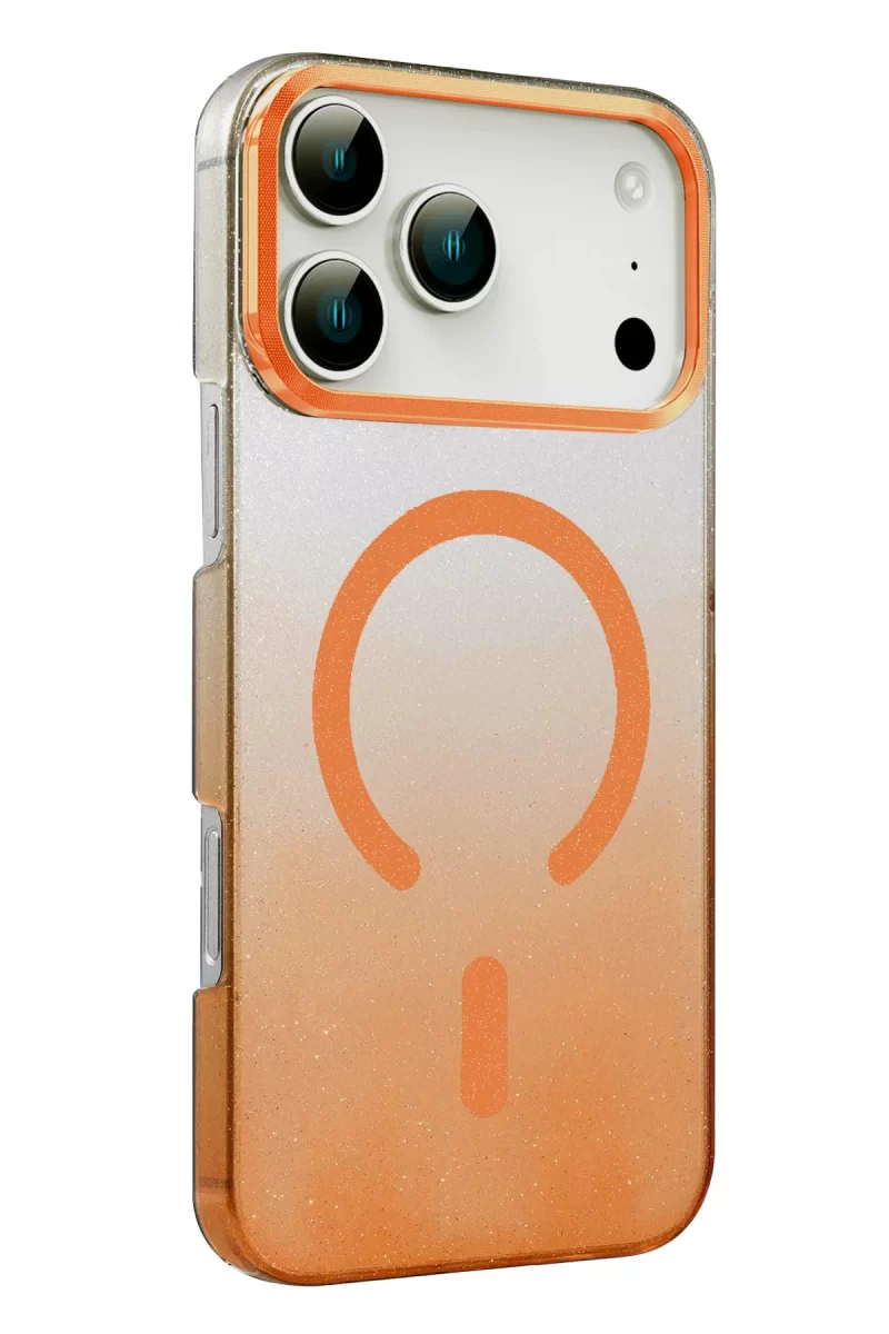 Newface Apple iPhone 17 Pro Max Glossy Magsafe Kapak - Turuncu