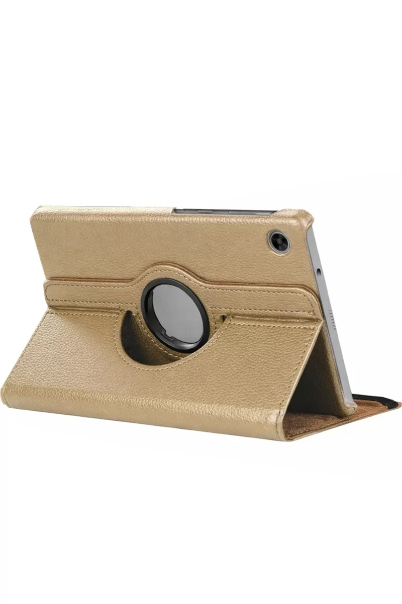 Newface Samsung Galaxy Tab A11 360 Tablet Deri Kılıf - Gold