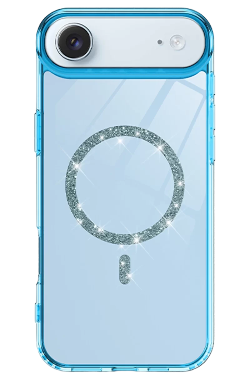 Newface Apple iPhone 17 Air Live Diamond Magsafe Kapak - Mavi
