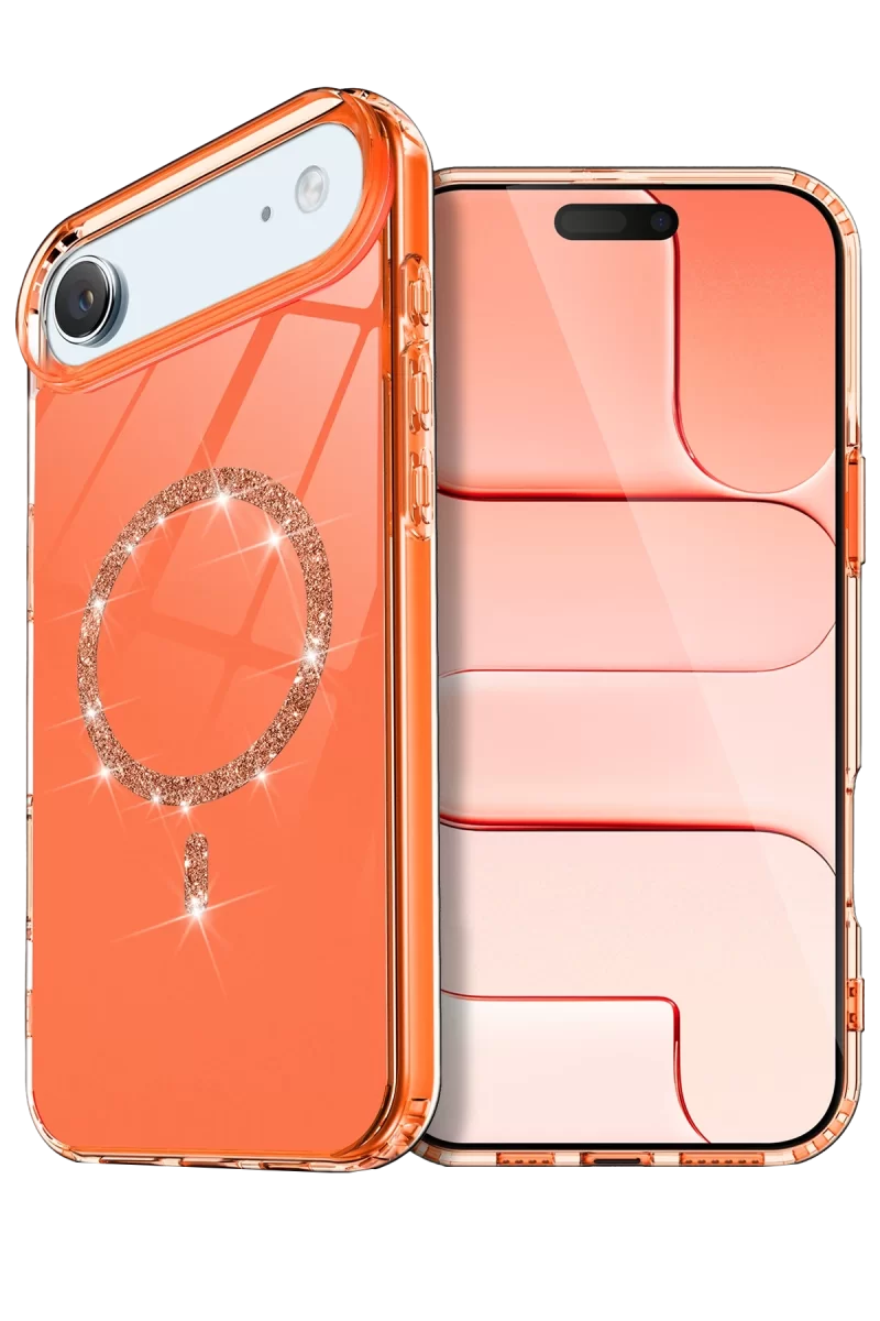 Newface Apple iPhone 17 Air Live Diamond Magsafe Kapak - Turuncu