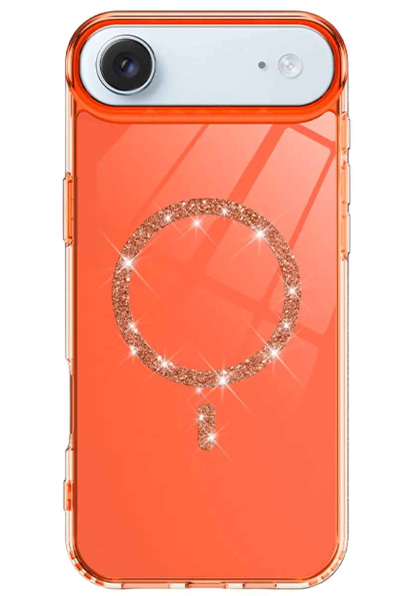 Newface Apple iPhone 17 Air Live Diamond Magsafe Kapak - Turuncu