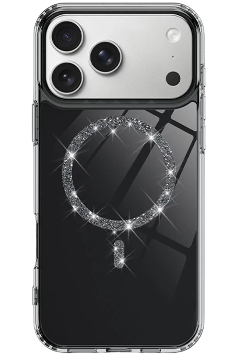 Newface Apple iPhone 17 Pro Max Live Diamond Magsafe Kapak - Siyah