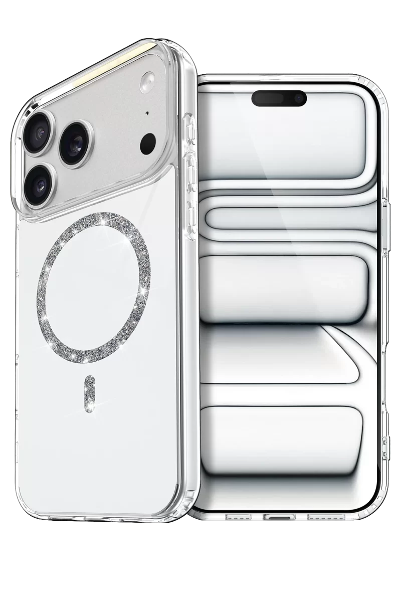 Newface Apple iPhone 17 Pro Max Live Diamond Magsafe Kapak - Şeffaf