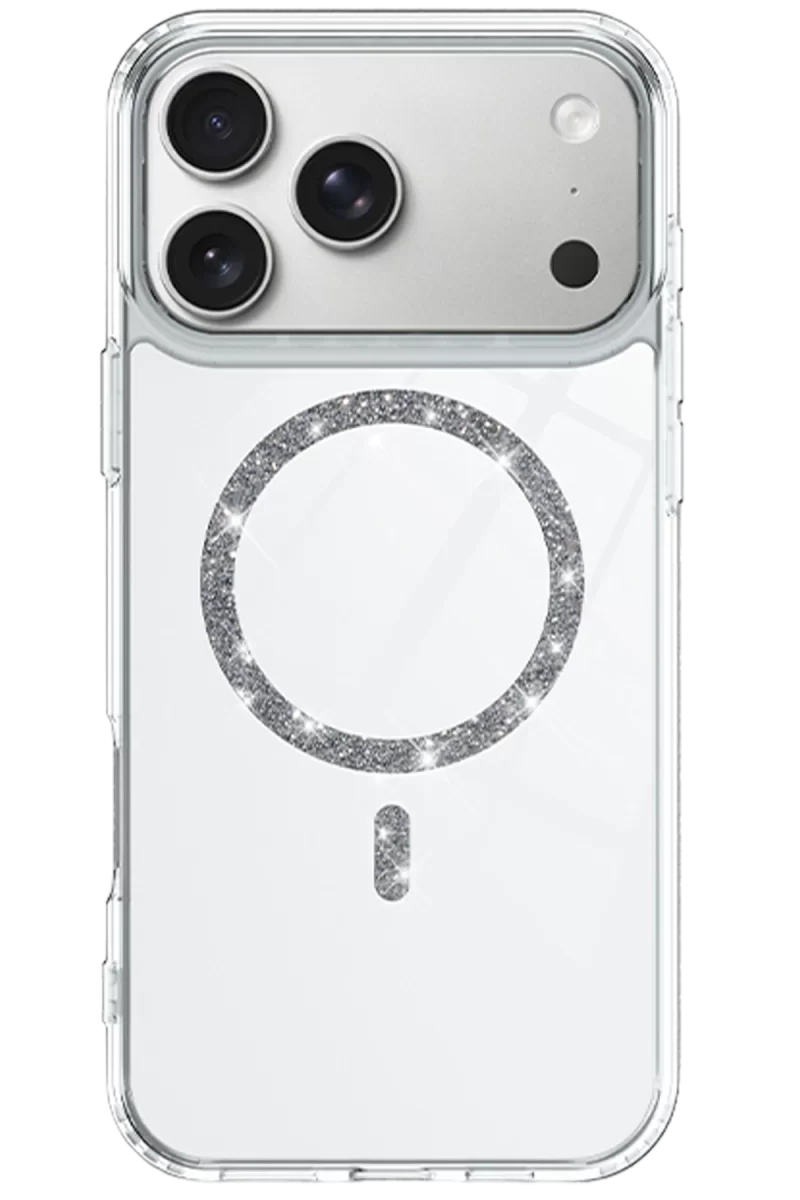 Newface Apple iPhone 17 Pro Max Live Diamond Magsafe Kapak - Şeffaf