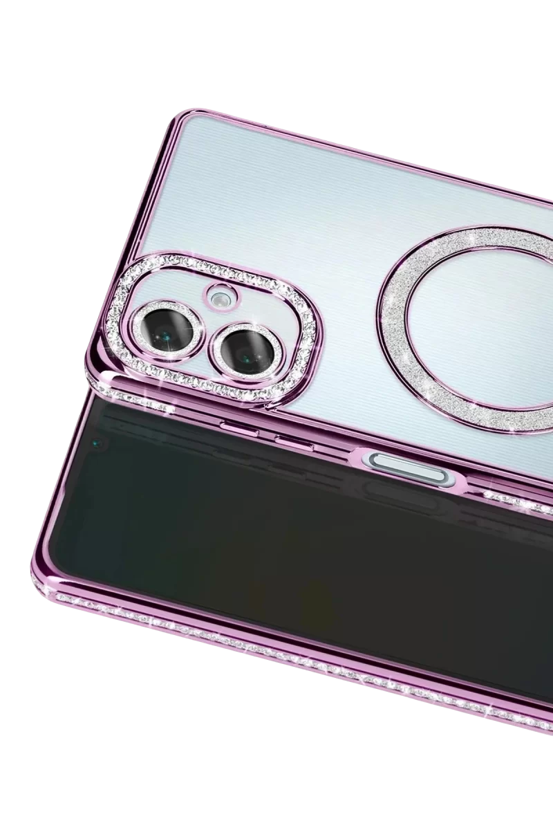 Newface Samsung Galaxy A07 4G Joke Simli Magneticsafe Kılıf - Derin Mor