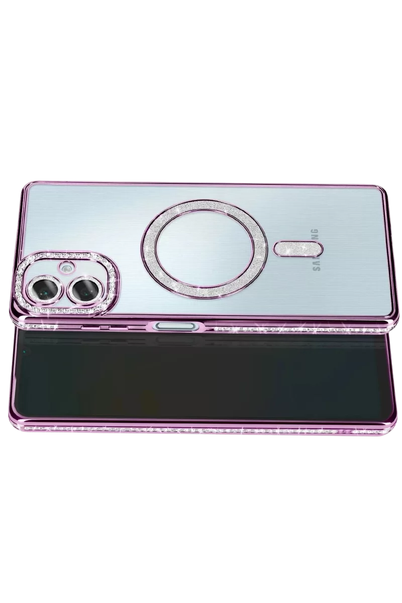Newface Samsung Galaxy A07 4G Joke Simli Magneticsafe Kılıf - Derin Mor