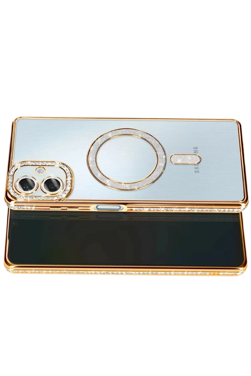 Newface Samsung Galaxy A07 4G Joke Simli Magneticsafe Kılıf - Gold