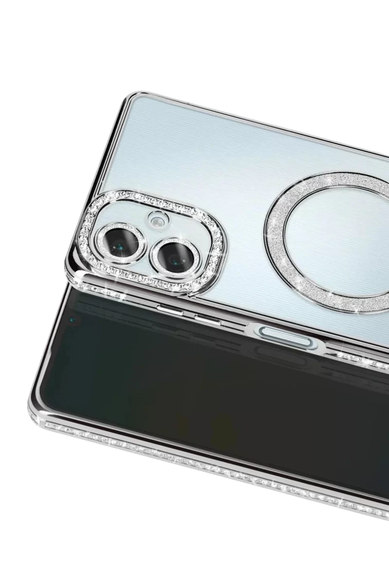 Newface Samsung Galaxy A07 4G Joke Simli Magneticsafe Kılıf - Gümüş