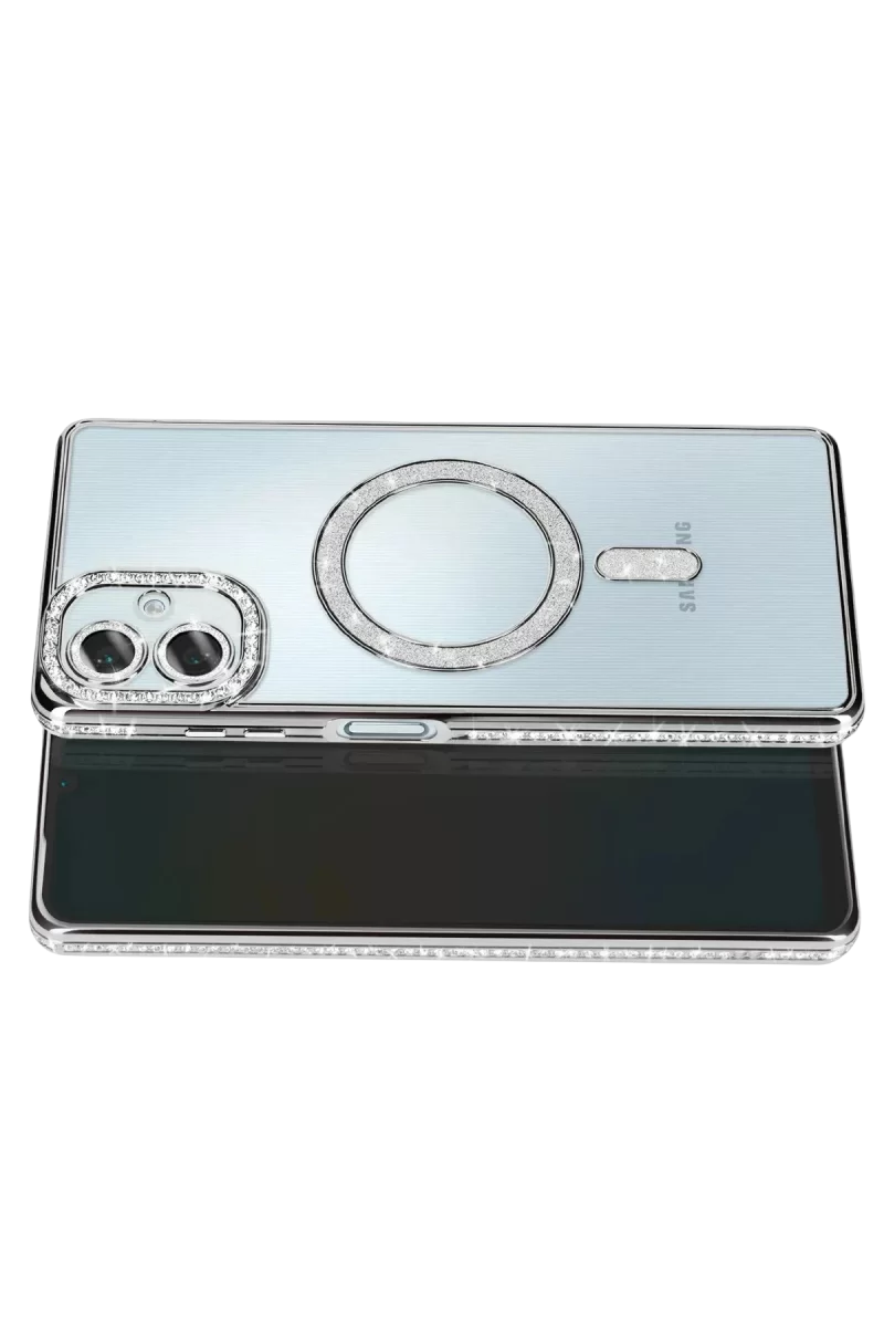 Newface Samsung Galaxy A07 4G Joke Simli Magneticsafe Kılıf - Gümüş