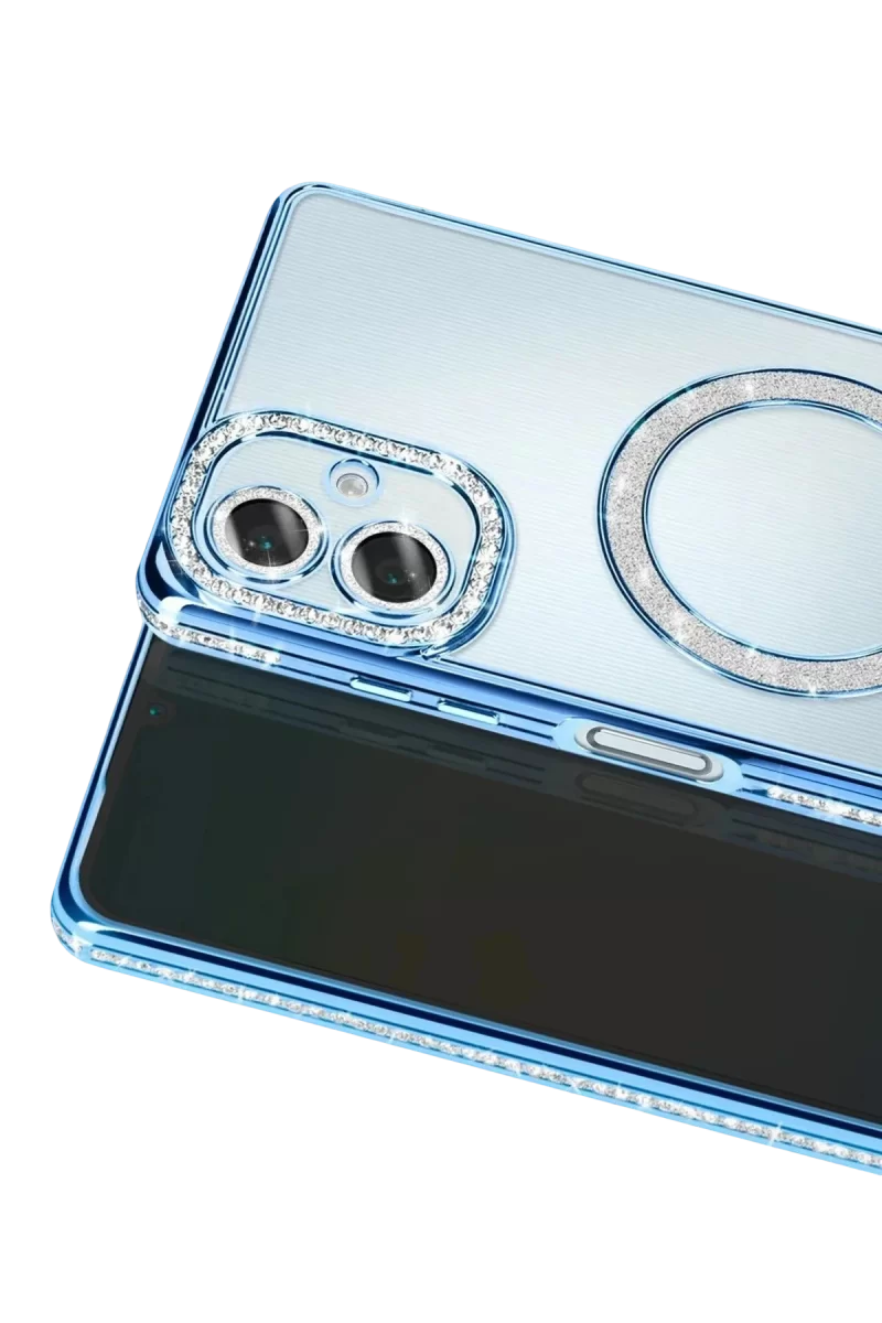 Newface Samsung Galaxy A07 4G Joke Simli Magneticsafe Kılıf - Mavi